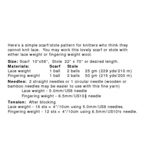 New Barbara Organ Cabin Fever 080 Skydive Scarf or Stole Knitting Pattern - Picture 3 of 3